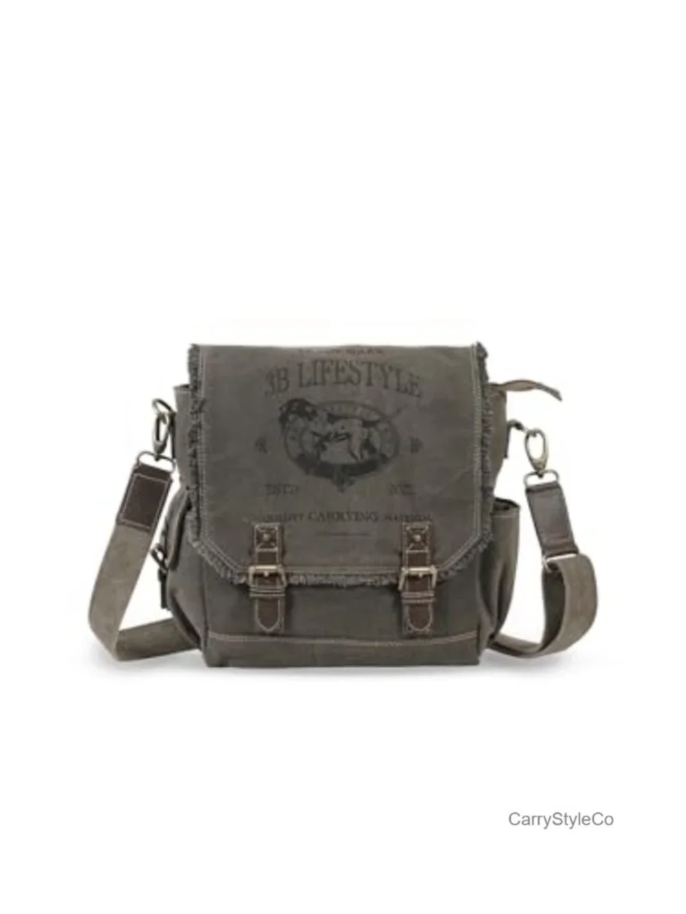 Vintage Canvas Messenger Bag for Men & Women - Leather Crossbody Satchel